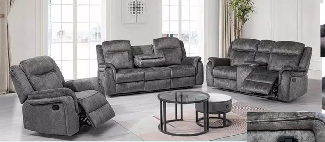 Colorado Grey Fabric Recliner Sofa Range