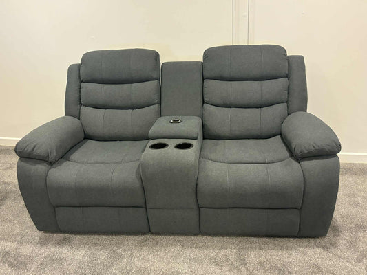 3+2 Vancouver Grey Fabric Electric Recliner Sofa