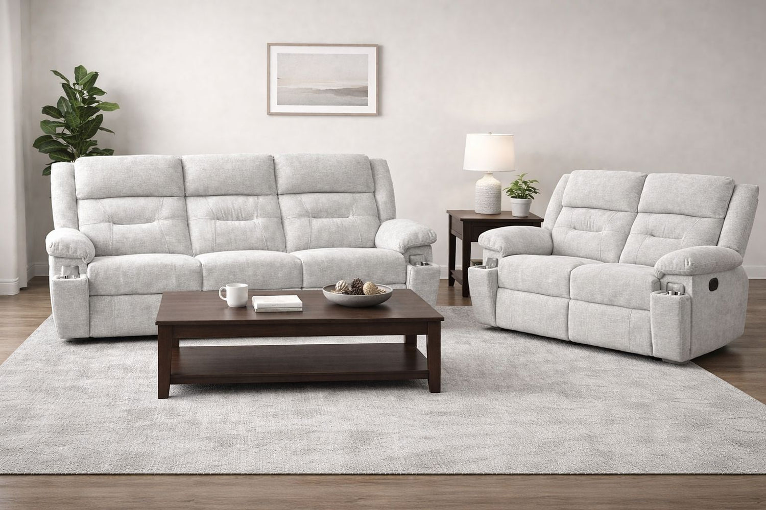 3+2 Montana Beige Fabric Recliner Sofa Range