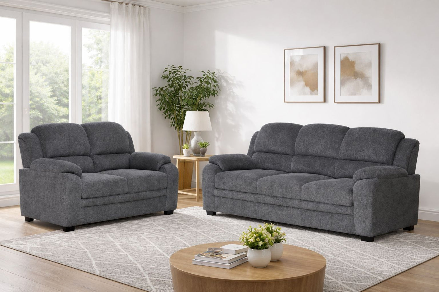 3+2 Tora Grey Fabric Sofa Range