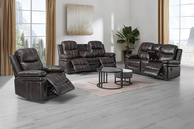 Kansas Chocolate Brown Leather Recliner Sofa Range