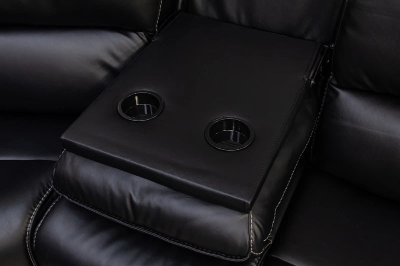 Oxford Black Leather Corner Recliner