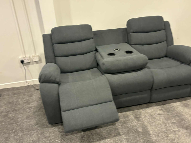 3+2 Vancouver Grey Fabric Electric Recliner Sofa