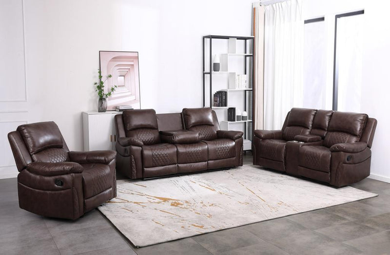 3+1+1 Norman Brown Fabric Recliner Sofa Range