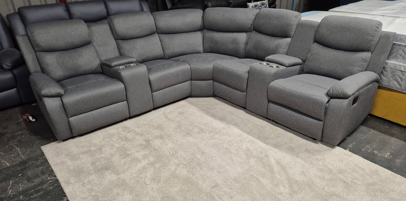 Stanley Grey Fabric Corner Sofa