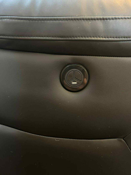 3+2 Black Leather Vancouver Electric Recliner Sofa