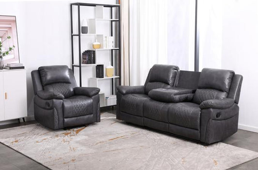 3+2 Norman Grey Fabric Recliner Sofa Range