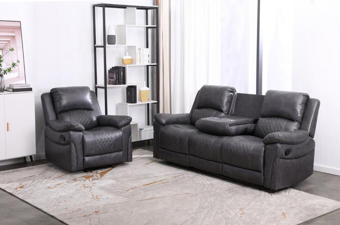 3+1+1 Norman Grey Fabric Recliner Sofa Range