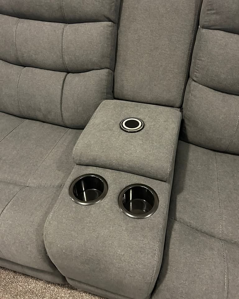Vancouver Grey Fabric Electric Corner Recliner