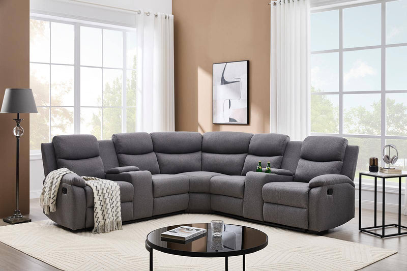 Stanley Grey Fabric Corner Sofa
