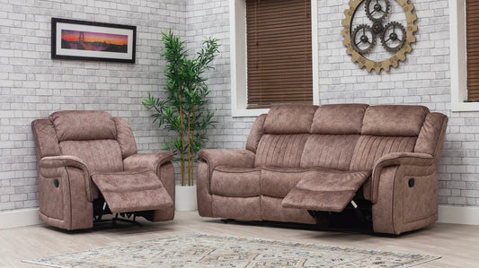 Gresham Sand Fabric Recliner Sofa Range