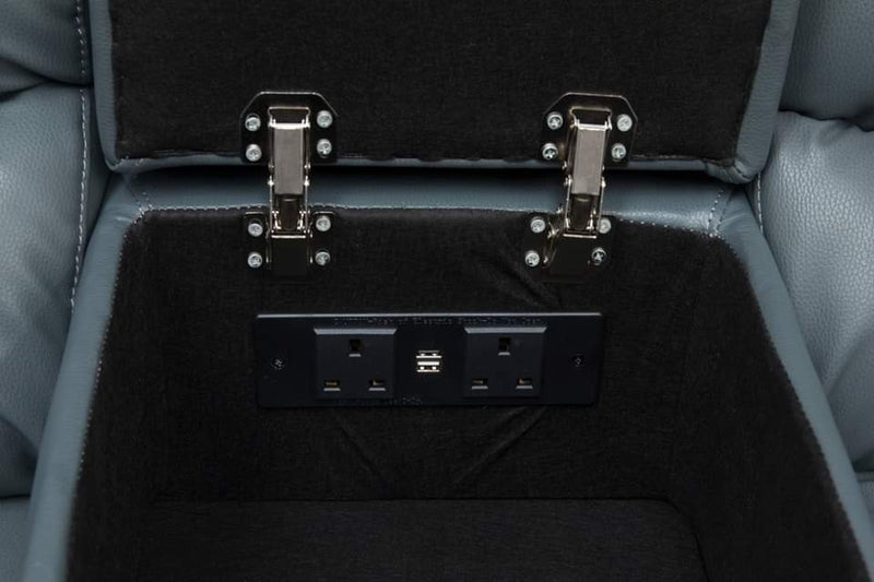 Vegas Grey Leather Electric Corner Sofa