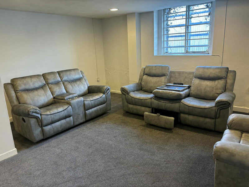 3+2 Denver Grey Fabric Sofa Range