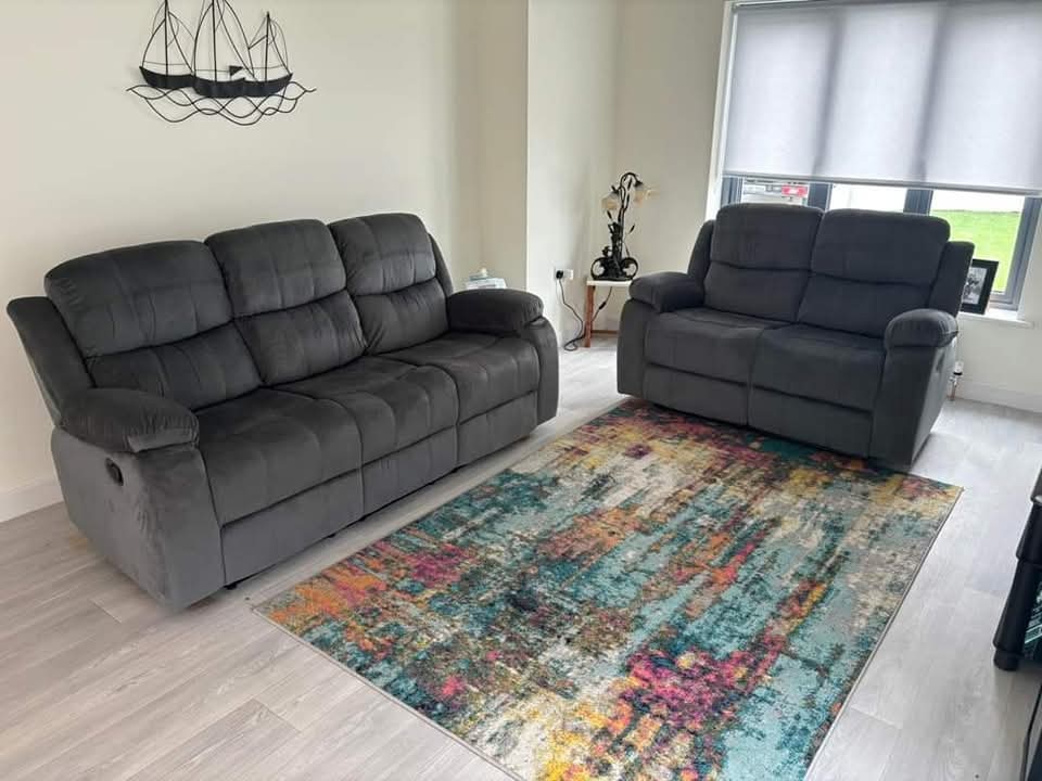 3+2 Bella Grey Fabric Sofa Recliner Range