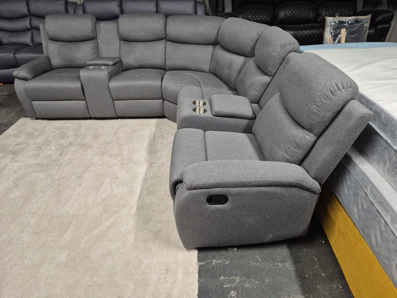 Stanley Grey Fabric Corner Sofa