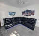 Sylvia Black Leather Electric Recliner Corner Sofa