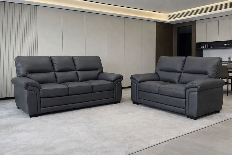 3+2 Bromley Grey Leather