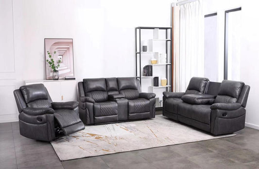 3+1+1 Norman Grey Fabric Recliner Sofa Range