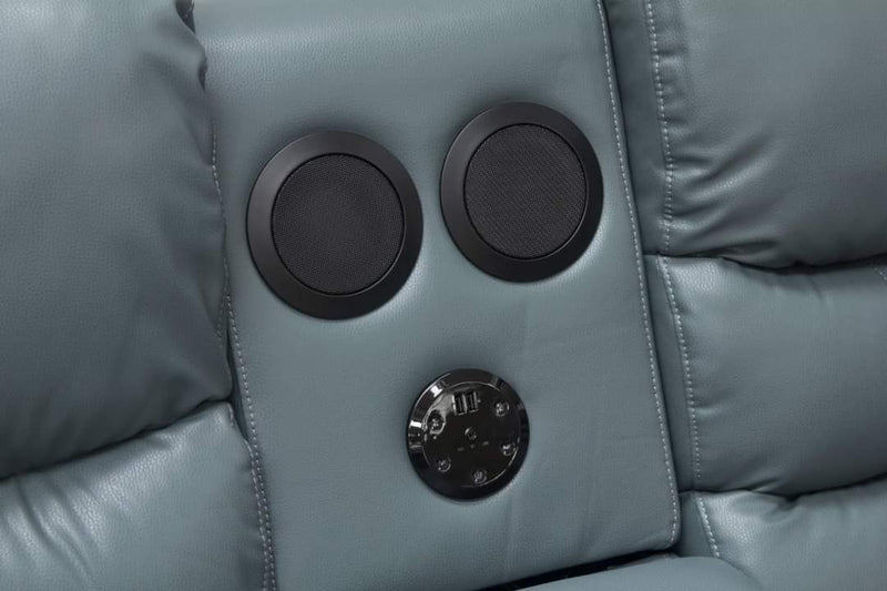 Vegas Grey Leather Electric Corner Sofa