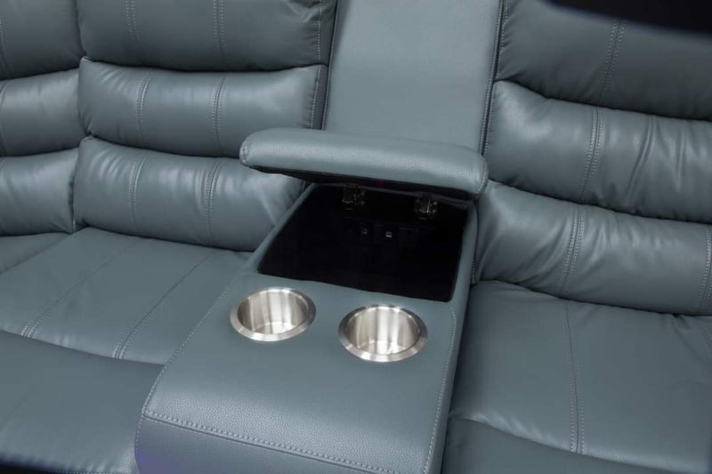 Vegas Grey Leather Electric Corner Sofa