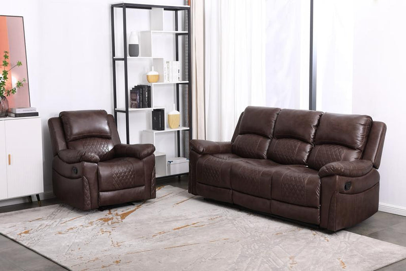 3+1+1 Norman Brown Fabric Recliner Sofa Range
